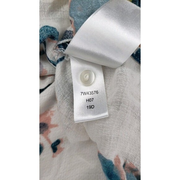 Lucky Brand Women's Floral Peasant Blouse Top keyhole (Size L) Long Sleeve - Picture 12 of 12